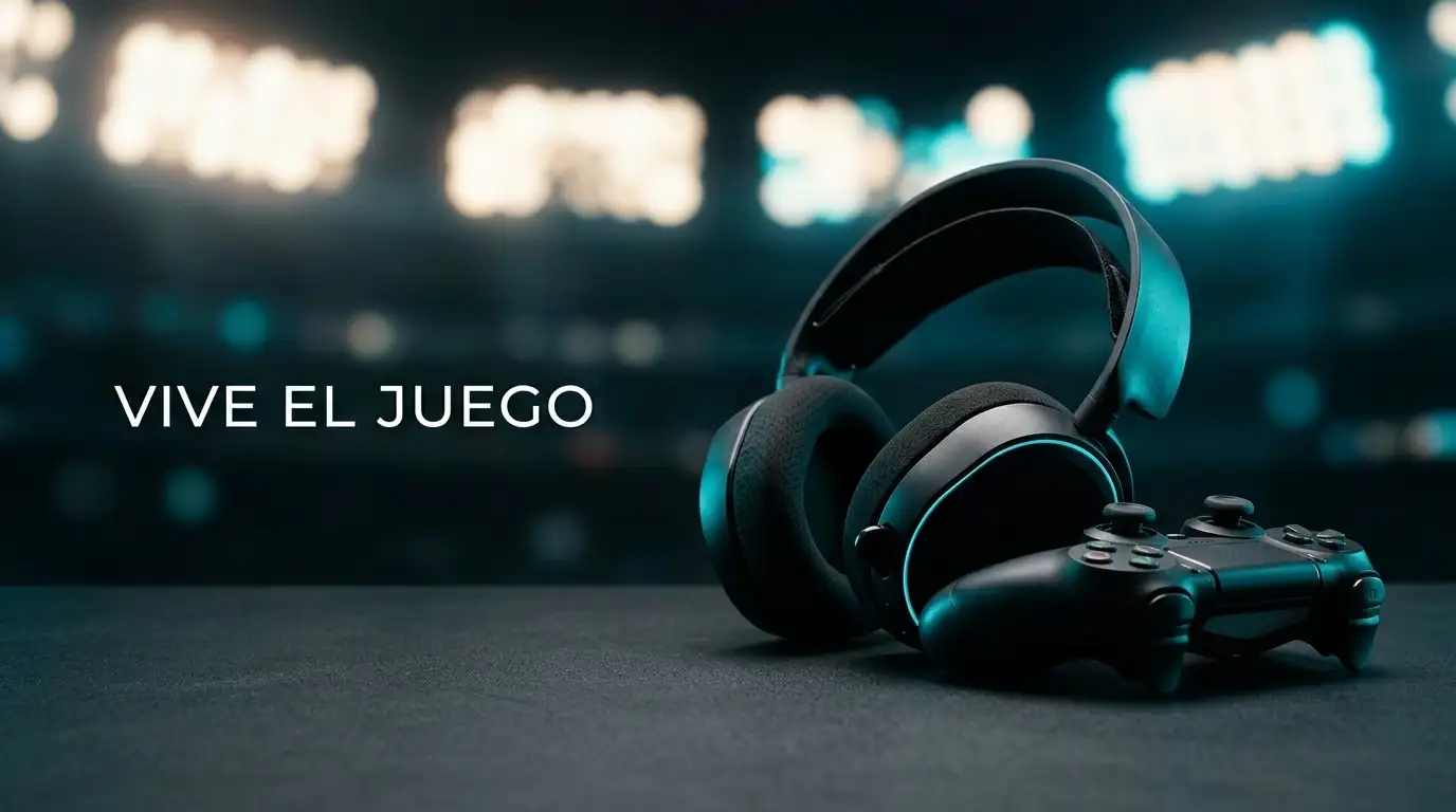 Auriculares mando y luces de estadio para deporte electrónico